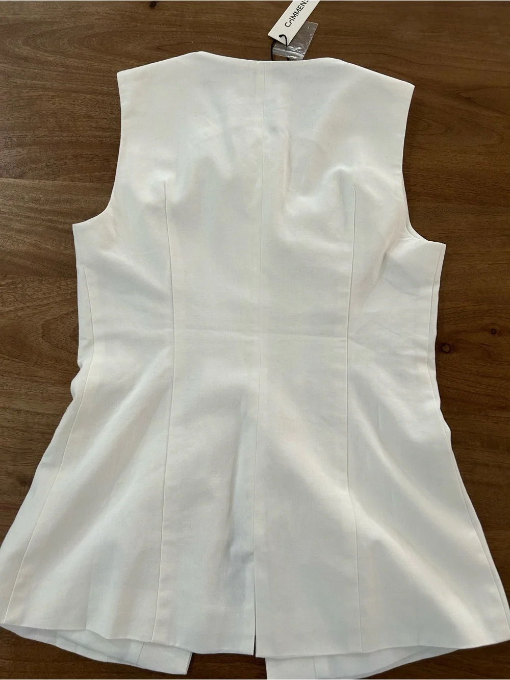 NWT - Commense Button Detail Sleeveless Vest - White - Size M (US 6) - Picture 8 of 11